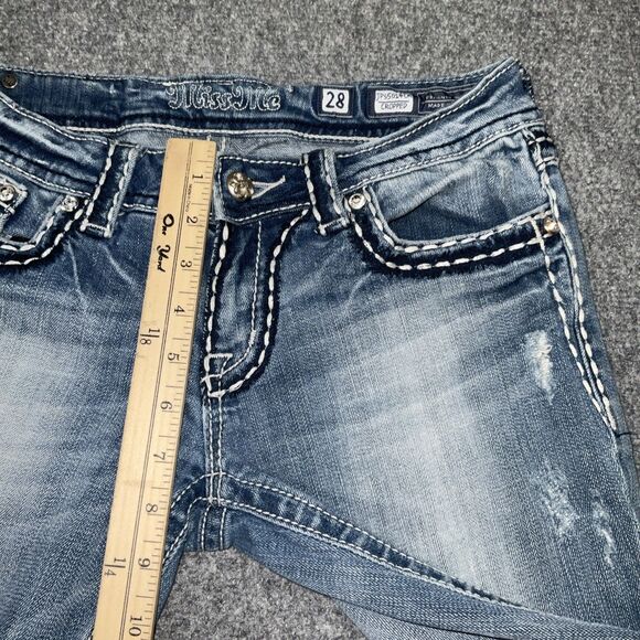 Miss Me Jeans Womens Size 28 Blue Cropped JP55014CR - Picture 5 of 10